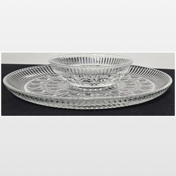 VTG Indiana Glass Presentations Crystal Chip & Dip 2 Piece Set 5451 Original Box - Picture 5 of 14